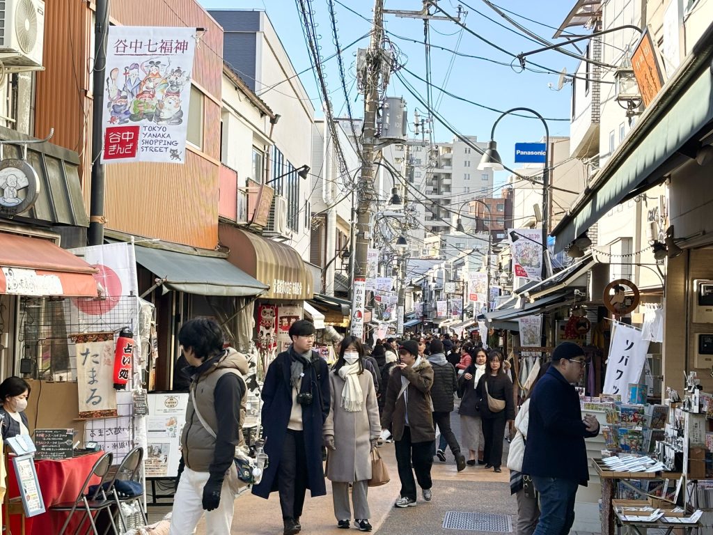 Yanaka Ginza shopping street near Sakura Hotel Nippori – traditional Tokyo alley with local shops and nostalgic atmosphere