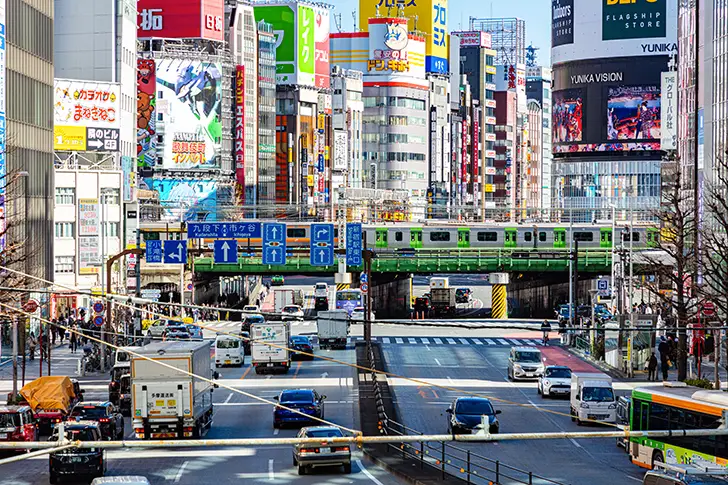 Shinjuku, a major district in Tokyo known for its skyscrapers, shopping, and nightlife
