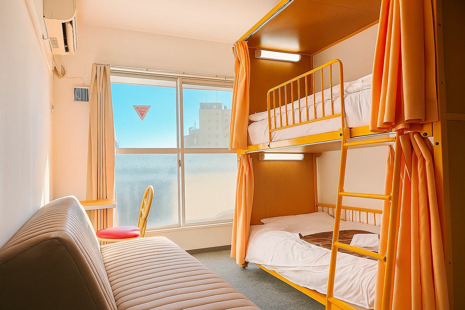 Western twin room at Sakura Hotel Nippori