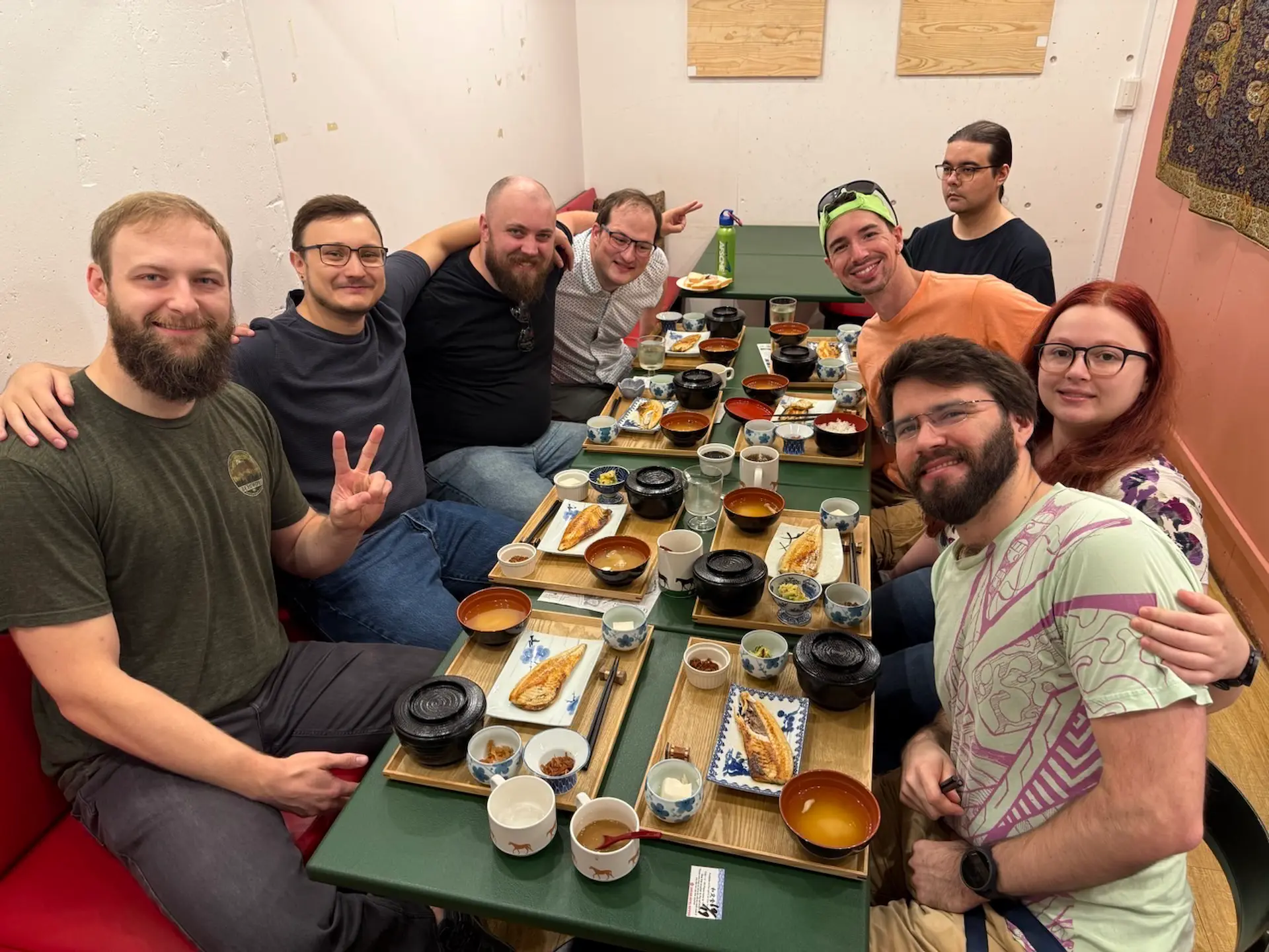 Guests enjoying Japanese breakfast at Sakura Hotel Nippori