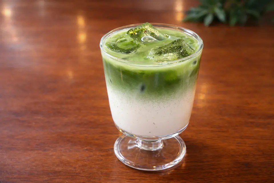 Matcha latte at Sakura Cafe Nippori